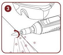 操作人員使用時火花圖3 オペレーターが使用する際の火花 図 3