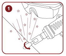 GP系列-槍型式研磨機火花圖1 GPシリーズ ガン型研削盤 スパーク 図1
